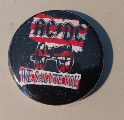 1x AC/DC Button Hardrock Heavy Metal Highway to hell 666