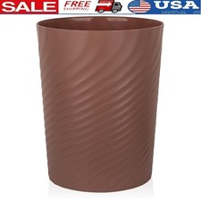 Round Plastic Trash Can Bathroom Kitchen Office Easy Clean Wastebasket New