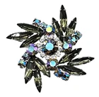 New ListingVintage Rhinestone Brooch Rainbow Aurora Borealis Gray Pin Costume Jewelry