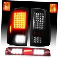 LED Tail Lights Pair LED Tail Lights with 3rd Brake Light Smoke Red Lens