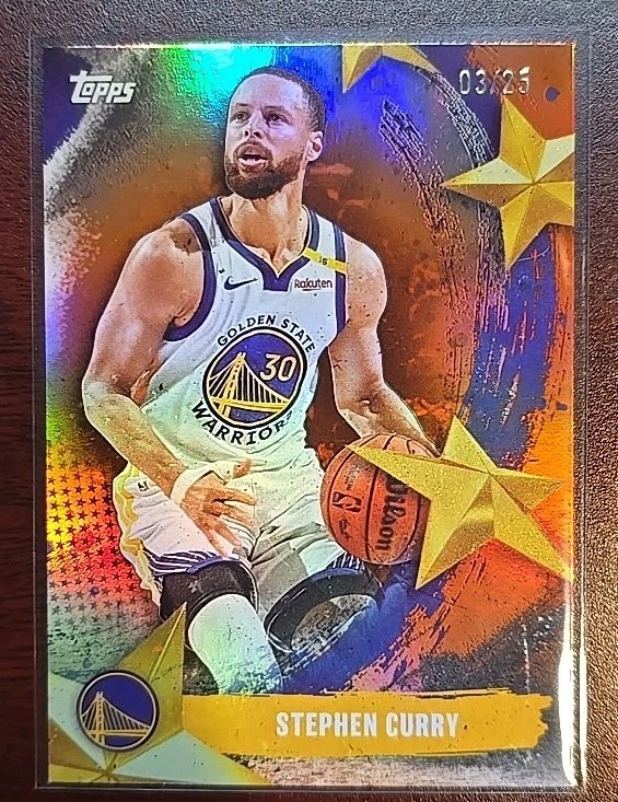 2025-26 Topps NBA Basketball Stephen Curry # 03/25 ORANGE FOIL Stars Of The NBA