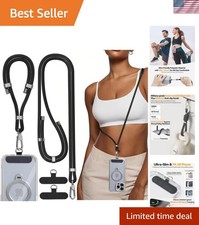 Ultra-Slim Adjustable Phone Lanyard with Wrist Strap - Hands-Free Convenience