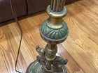 Antique 1920s Art Deco Brass Cast Iron Figure Arm & Bass Heavy Bridge Floor Lamp — photo 6
