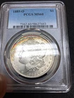 1885-O PCGS MS60 Morgan Silver Dollar w/ Rainbow Rim Toning & Very Strong Strike