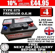 CAR BATTERY 065 075 12V HEAVY DUTY MAINTENANCE FREE MERCEDES A CLASS A140 A160