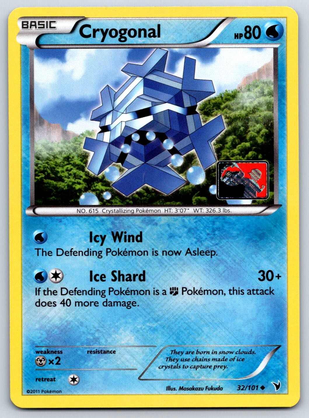 Cryogonal (Crosshatch Holo) Noble Victories 32/101 Pokemon Card NM