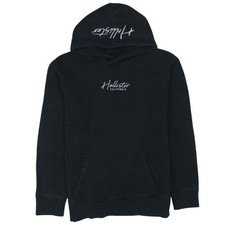Hollister Men's Black Pullover Hoodie Size M Fleece Logo Sweatshirt