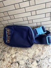 Aldi Belt Bag Adjustable Fanny Pack Blue Rainbow Letters ALDI