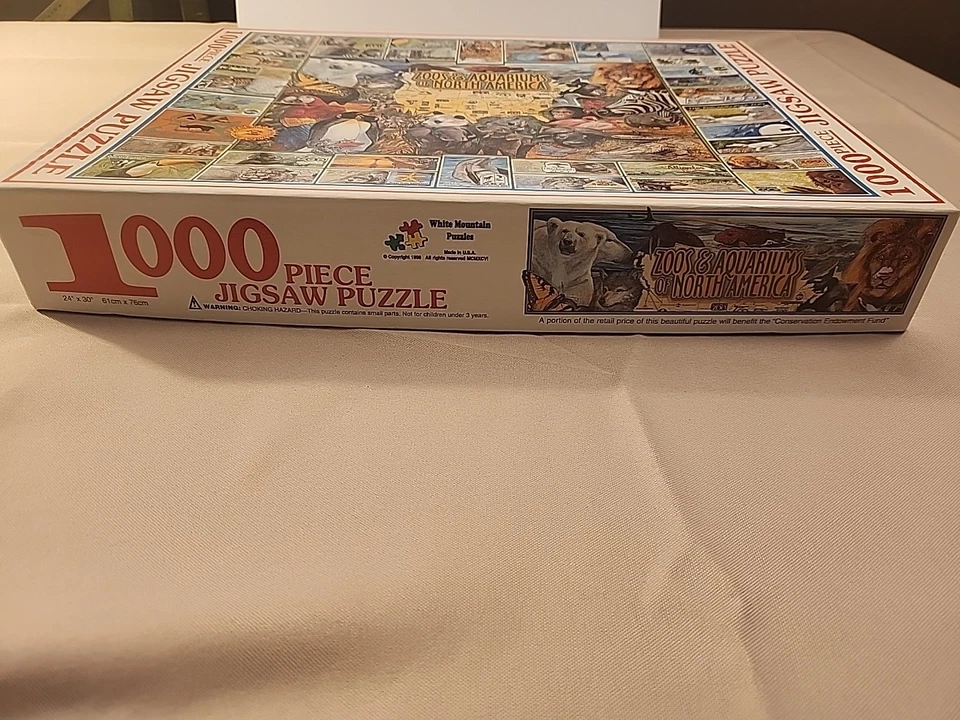 Puzzle 1,000 Pc white Mountain Puzzles Zoos & Aquariums Of North America 1996  - Image 2 of 4