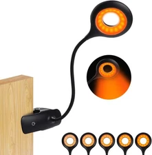 Reading Lamps, Amber LED Reading Light, 16 LED, Rechargeable Clip Light