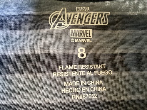 Black Panther Marvel Avengers Boys Flame Resistant Sleepwear Shirt Size 8 - Picture 6 of 10