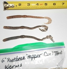 6" Custom Molded Curl Tail Worm 100 pack select colors