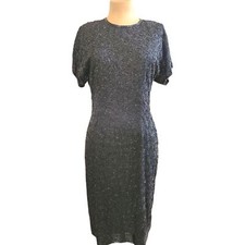 VINTAGE 1980s SISTER MAX beaded little black dress