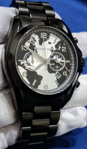 Michael Kors Bradshaw World Map Black 