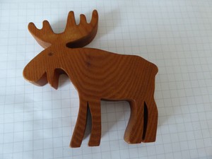 Elch Holz Dekoration Herbst Winter Wald Tiere Vollholz Ebay