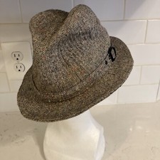 Vintage Men s Gray Tweed Fedora USA 7-1/4 - 7-3/8