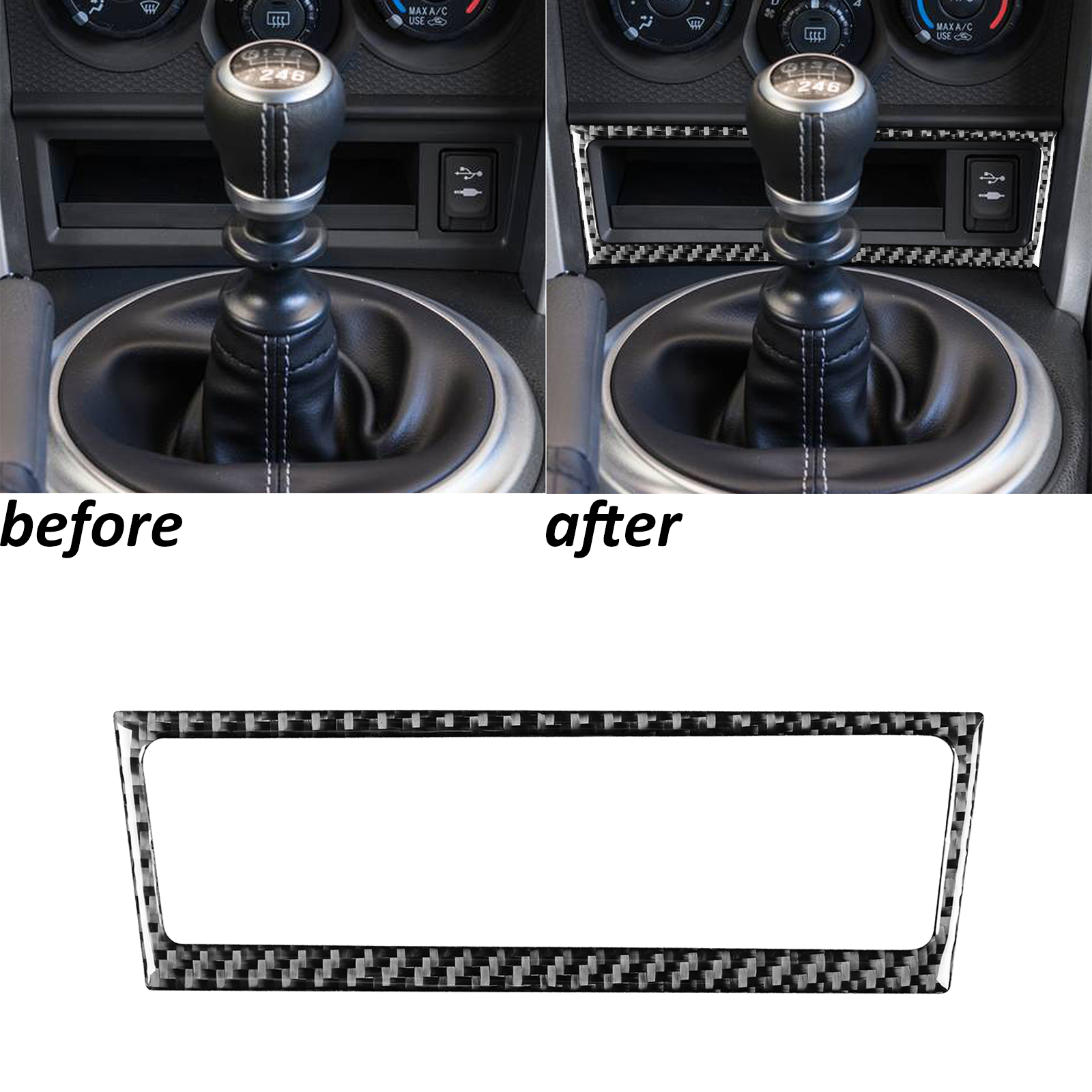 Real Carbon Fiber Center Console Storage Box Panel Trim for Subaru BRZ 86 2017-2019