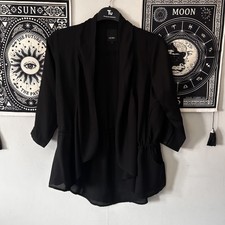 Ichi Womens S Black Long Sleeve Open Cardigan Blazer