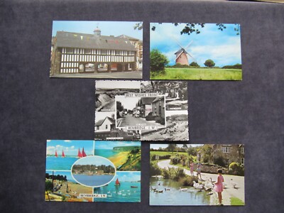 5 POSTKARTEN VON BEMBRIDGE, I.W. ALTE WINDMÜHLE, PILOT BOOT GASTHOF, DUCIE AVENUE, UFER