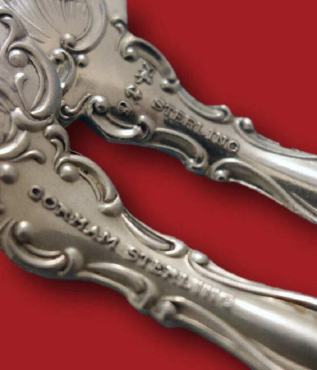 Juego de 12 tenedores de helado de plata esterlina personalizados de 5 3/4" Strasbourg by Gorham Foto 4 de 4