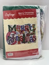 Craftways Plastic Canvas MERRY CHRISTMAS Wall Hanging Needlepoint KIT 570732