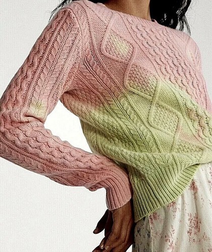 Cable Knit Wool Blend Sweater Cream 