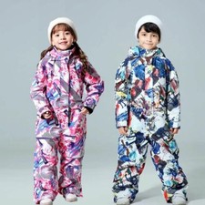 Kids Ski Jumpsuit Jacket Winter Sports Waterproof Snowsuit For Boys And Girls 