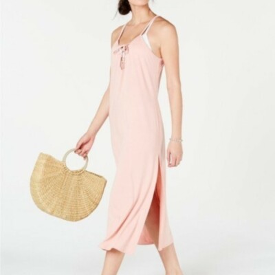 Miken 259496 Women's Juniors Lace Up Swim Dress Cover-Up Swimwear Size L