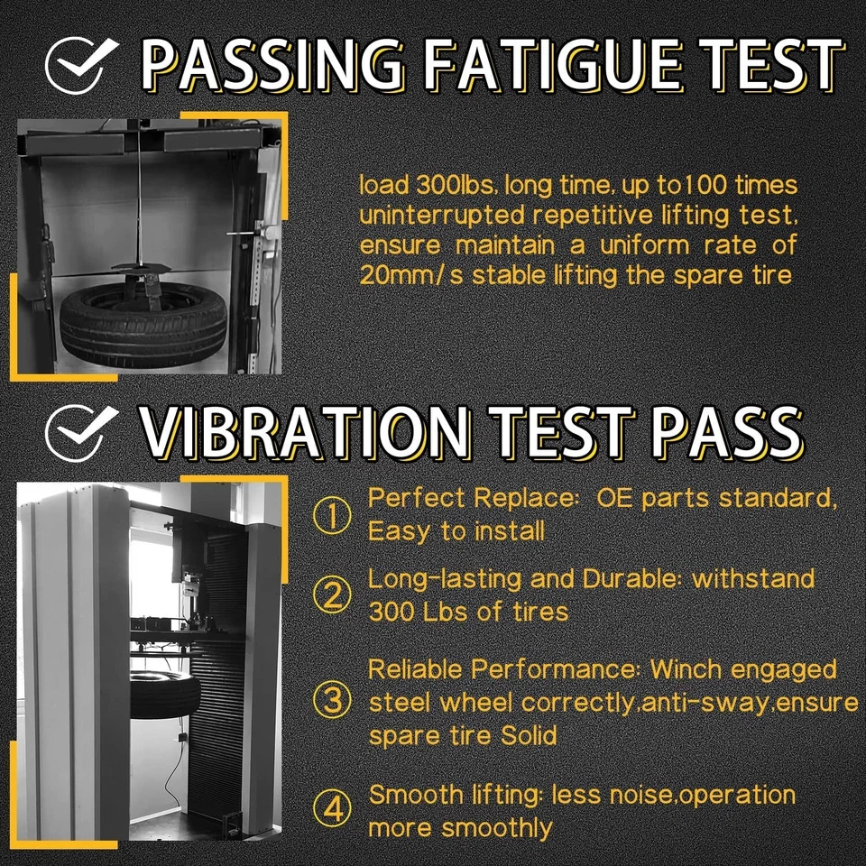 Conjunto de polipasto portador de cabrestante de neumático de repuesto para camioneta Silverado Sierra 1500 2500 Foto 4 de 4