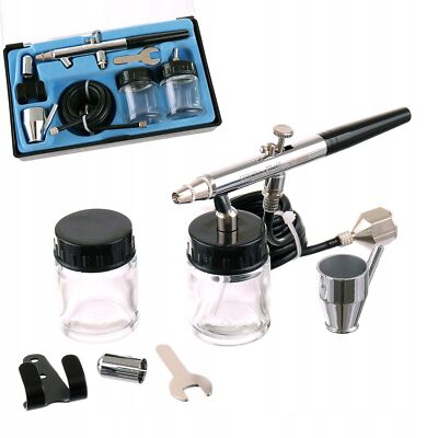 Original FENGDA Precise Airbrush Double Dual Action 0,8mm Düse drei Tanks
