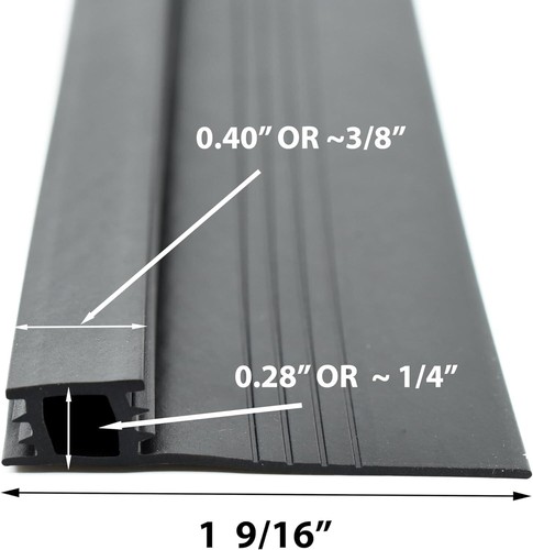 Sliding Screen Door Bug Seal Strip, 84” Long - Rubber Black - Picture 2 of 4