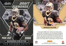 2022 Panini Absolute Marques Colston Draft Diamonds Insert #DD-4 Saints