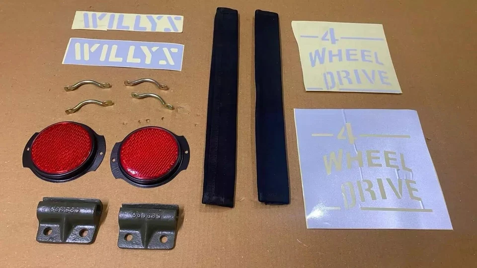 Se adapta a puerta trasera Willys Script Jeep CJ2A CJ3A CJ3B CJ5 CJ6 calibre pesado Foto 3 de 4