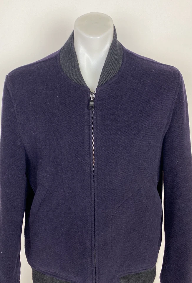 Mr P. Wool Bomber Navy Jacket Mens Size XL. - Image 2 of 4