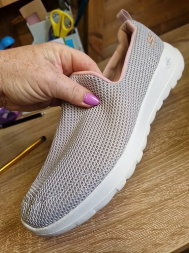 Skechers Air Cooled Memory Foam Slip On Trainers Uk Size 7 Grey And Pink - Picture 11 of 15