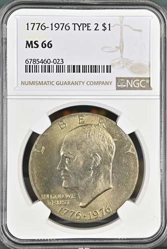 1776-1976 $1 Type2 Eisenhower  Dollar NGC MS66  6785460-023