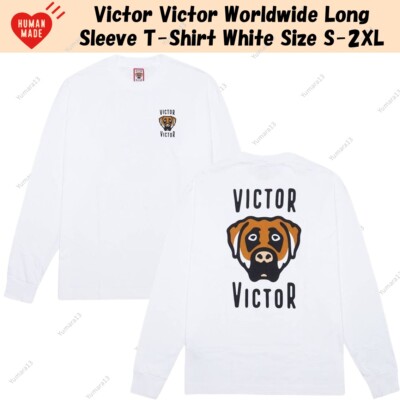 Victor Victor Worldwide Long Sleeve T-Shirt White Size S-2XL