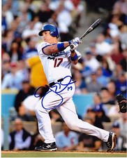 A.J. ELLIS  LOS ANGELES DODGERS   ACTION SIGNED 8x10