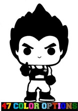 Calcomanía Vinilo Camión Coche Adhesivo Laptop Dragon Ball Z Super Saiyan Vegeta Funko Pop