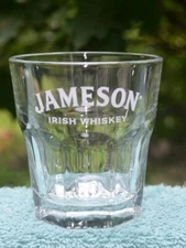 NEW JAMESON IRISH WHISKEY ETCHED LOW BALL GLASS