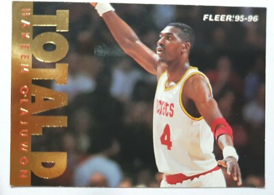 Fleer TOTAL D Hakeem Olajuwon 95 96 NBA Basketball Sammelkarte #203 Rockets