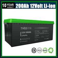 Litime 12V 200Ah Smart Bluetooth Group 24 LiFePO4 Lithium Battery For RV Trailer