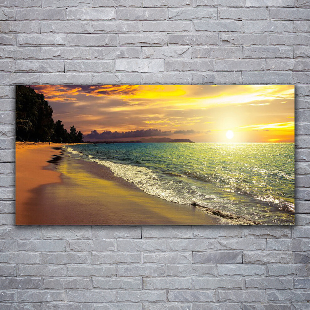 Tableau photo sur toile mer et plage de 120x60 cm pour salon