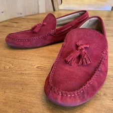 Mens Red Suede tassel drivers by Zara size 8 m