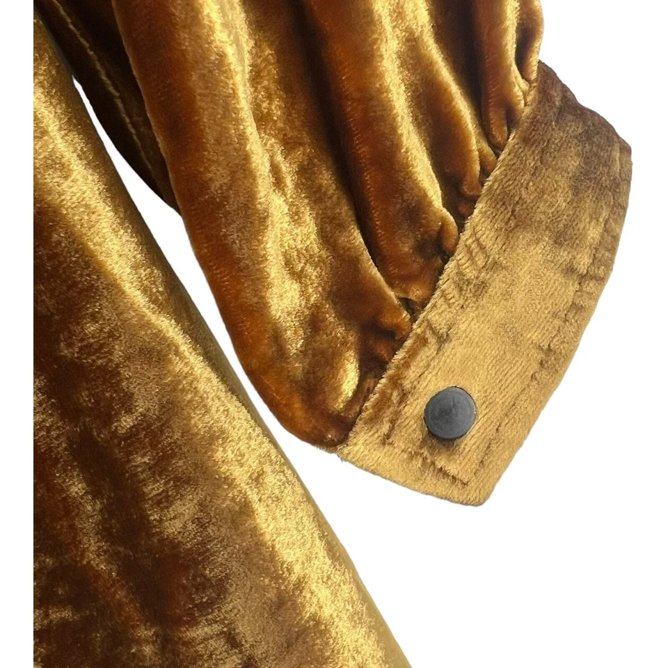 A.L.C. Gold Velvet Long Sleeve Dress Size 2 - Image 4 of 4