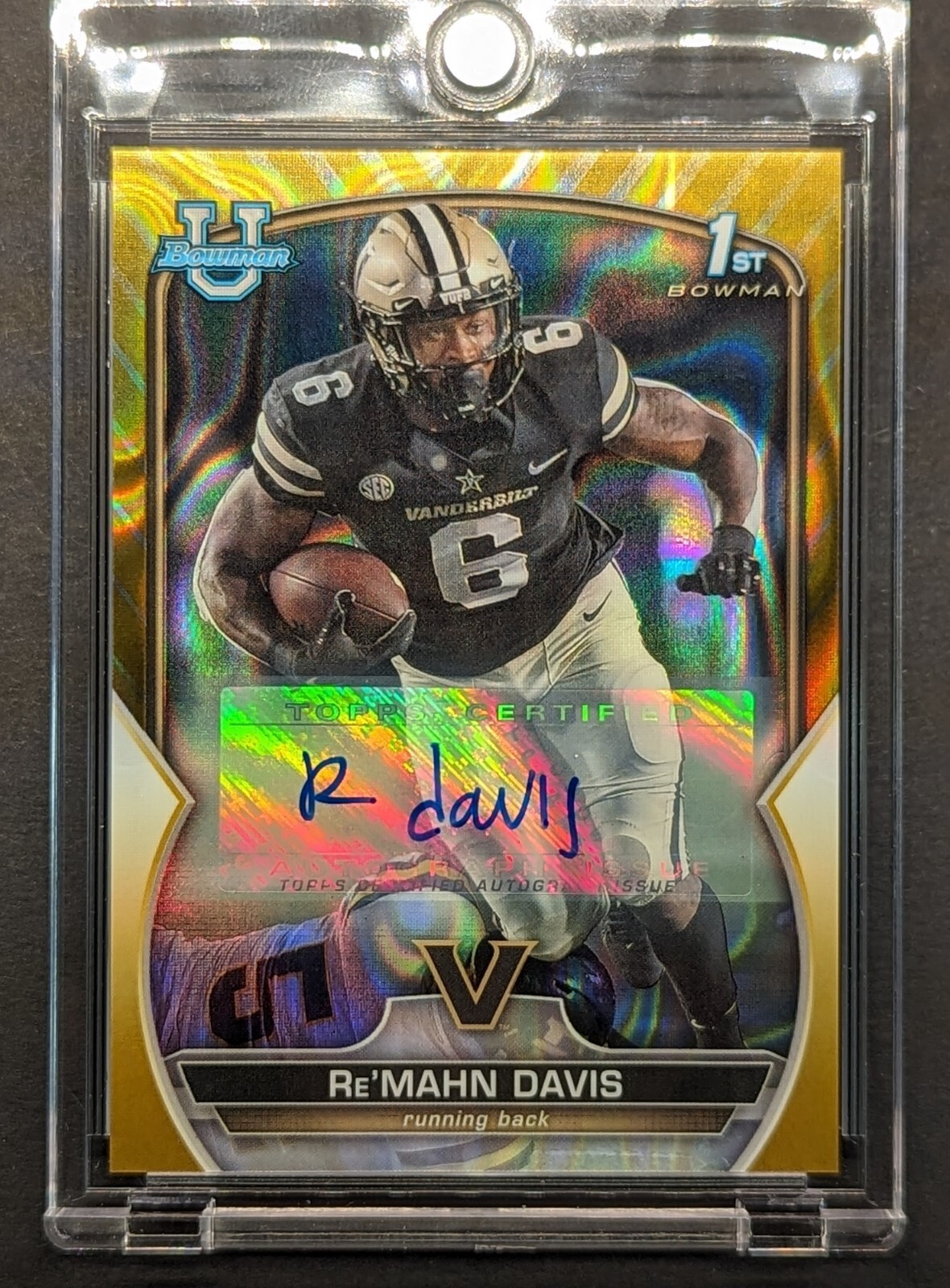 RAY DAVIS Rookie Auto 2022 Topps Bowman U Gold Lava Refractor SP /50 RC