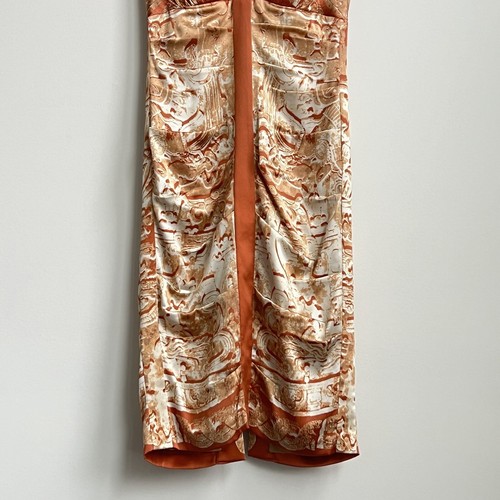 Nicole Miller Bodycon Ruched Dress Silk Baroque Vintage 90's Greek Goddess SZ 0 - Picture 6 of 17