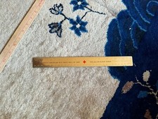 American Red Cross Blood Donor Solid Brass Metal Straight Dual-Scale Ruler 12"