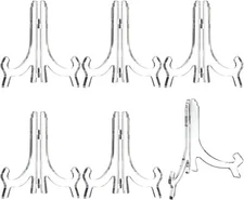 6 Pack 7 Inch Acrylic Easel Stand, Display Stand, Plate Stands for Display, Phot