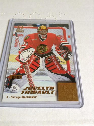 99-00 1999-00 PACIFIC OMEGA JOCELYN THIBAULT GOLD PARALLEL /299 56 BLACKHAWKS